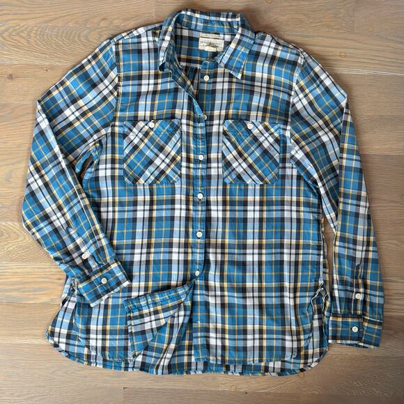 Denim Supply Ralph Lauren Y2K Button Down Shirt Western Plaid Womens Size Large - Picture 5 of 6